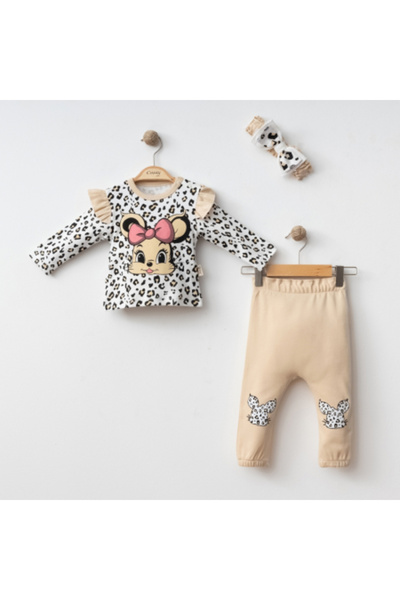 Micii Ștrumfi Set 100% Cotton, 3-Piece Girls Set - Heart of Hearts