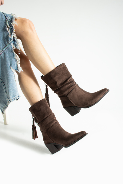 Neva'nın Butiği Γυναικείες μπότες AMILA από καστόρι καουμπόικο στυλ, άνετες και ελαστικές