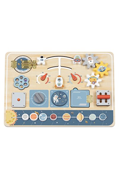 Tooky Toy Tabela de activitati Space TP113 Busy Board, de inspiratie Montesso...