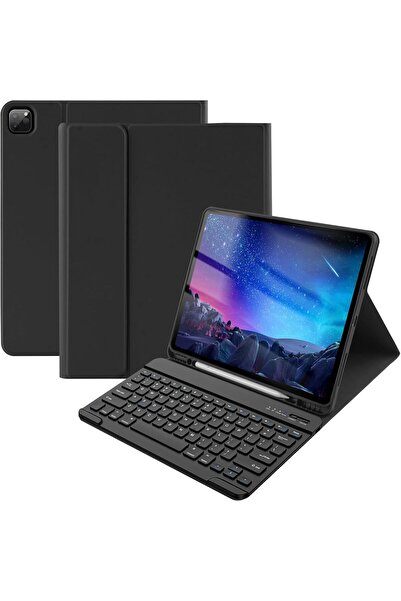 HYX حافظة ذكية رفيعة مع لوحة مفاتيح قابلة للفصل لجهاز iPad Air مقاس 13 بوصة وiPad Pro مقاس 12.9 بوصة - أسود