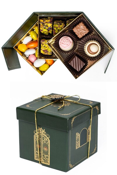 Paşa Dairesi Spesiyal Çikolata, Fıstıklı Fitil Lokum Ve Bademli Draje Hediyel...