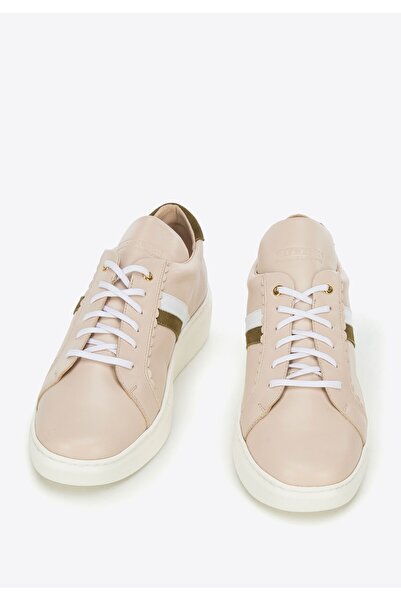 Wittchen Teniși din piele pentru femei cu volane, bej, piele