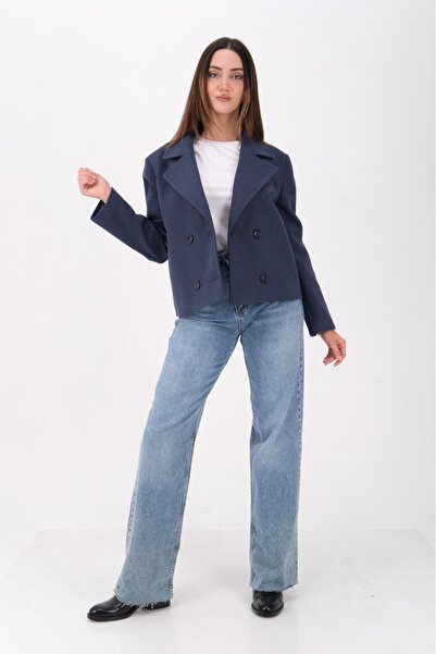 sdf line Kısa Kruvaze Premium Kalite Kaşe Kumaş Rahat Kalıp KABAN