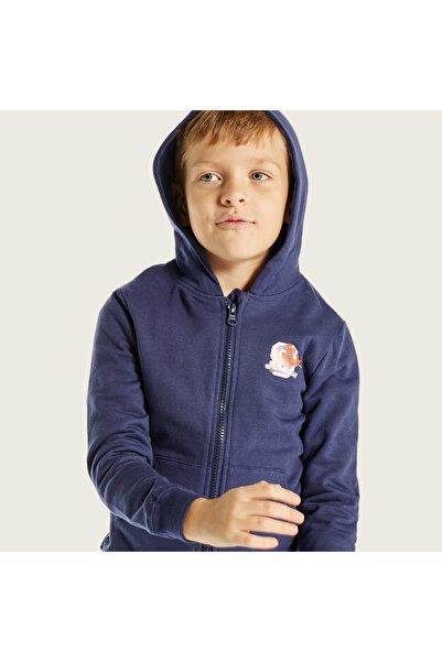 Marvel Spider-Man Print Jacket with Hood and Long Sleeves