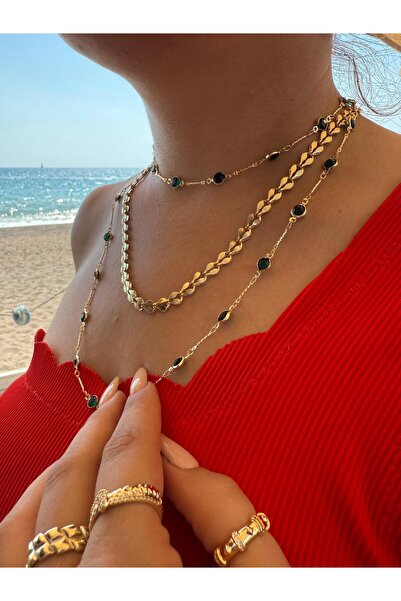 XUPING JEWELRY Renkli Taşlı 90cm Kolye