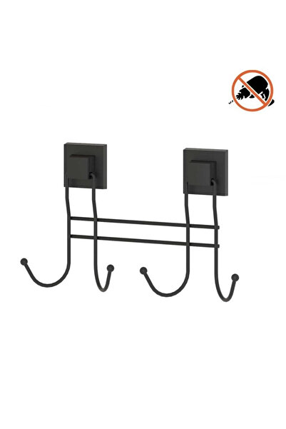 Genel Markalar Tekno Tel EF-252 Siyah 4'lü Askı Bornozluk | Yapışkanlı/Vidalı...