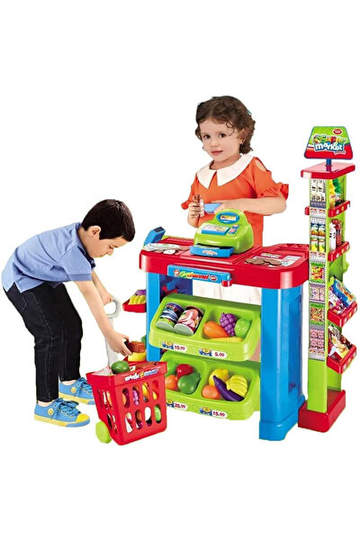 Rovo Σετ αγορών σούπερ μάρκετ 85 για παιδιά, διαδραστικό παιχνίδι, σαρωτής