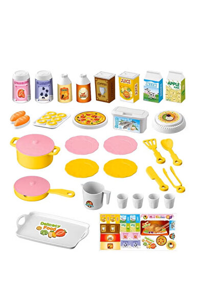 Generic Kitchen Playset,Mini Kids Kitchen Game 48Pcs, Kids Pretend Kitchen Toys Simulation Kitchen Toys Set