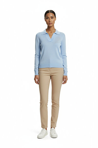 ON Pulover tricotat cu lanțuri pe umeri și detalii cu frunze