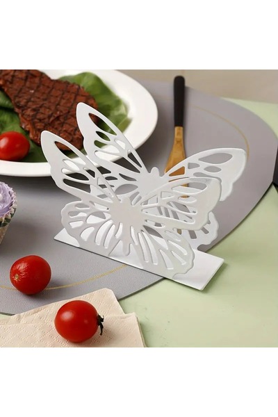 VENON White Butterfly Metal Napkin Holder Table Restaurant Coffee Shop Hotel Napkin Holder Organizer