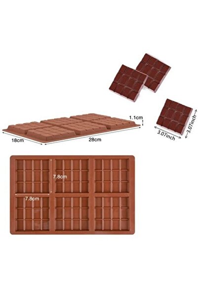 Dharst Silicone mold for square chocolate tablets - T13512