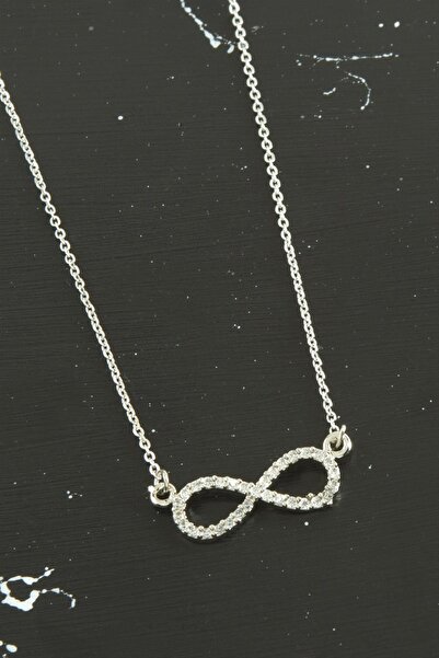 ZERO LAND قلادة MTXDPN إنفينيتي زيركون ستون تريند (170516) - لون فضي