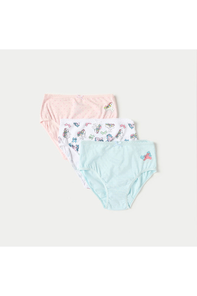 Hasbro Unicorn Print Briefs with Bow Detail - Set of 3