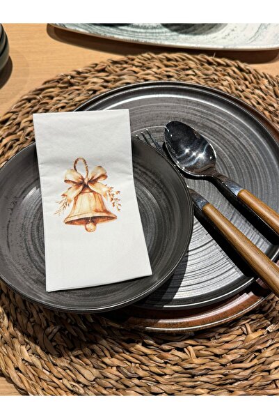 busrasdesign Bowknot Single Bell Printed Presentation Napkins 16-Pack