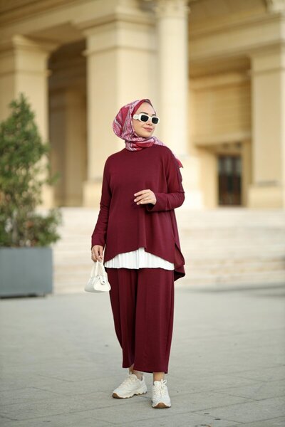 NS Moda Tesettür Zeyna Women's Burgundy