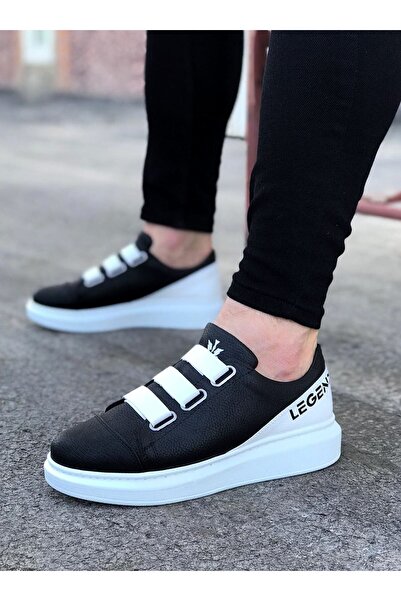 Celira Ns029 Black and White Thick Sole Casual Men's Shoes