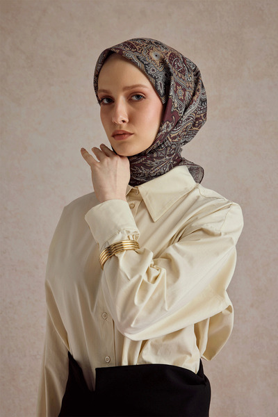 Qef Cotton Scarf Tale Burgundy