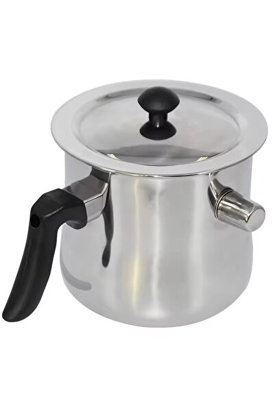 zola Steel pot for boiling milk, double-walled, capacity 1.5 litres, metal lid, 22 x15x16 cm, silver