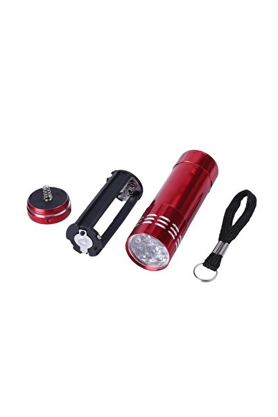 Lawazim LED Flashlight 3 Piece Red - Metallic Finish Compact Torch for Travel Emergency Use