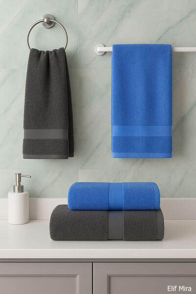 Elif Mira 4-Piece Bath Towel Set 100% Cotton 70X140 cm Pleasure