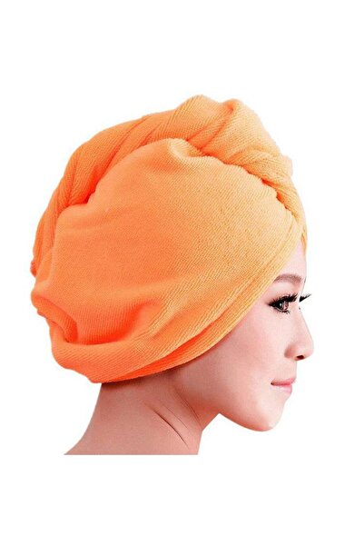 zola Turban towel, microfibre, easy to use, pleasant to the touch, 55x22 cm, orange