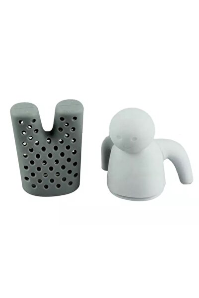 UBX Tea infuser, small man shape, 8.3x5 cm, grey