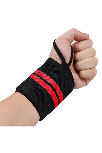 zola Set of 2 wristband training wrist support, unisex, polyester, 46x8 cm, black/red