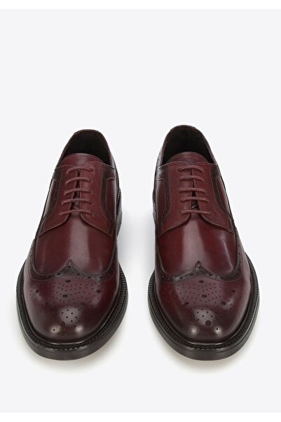Wittchen Men's leather shoes with a thick sole, burgundy, burgundy, leather
