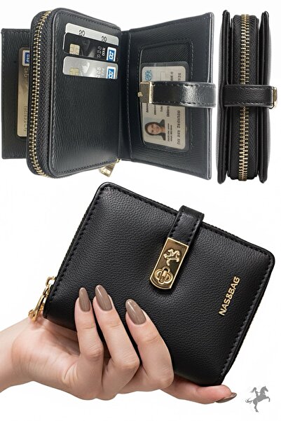 Nas Bag Yeni Sezon Kadın Cüzdan Siyah Küçük Boy
