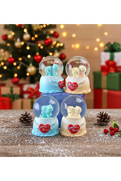 Gift Moda Mini Işıklı Sevimli Ayı Kar Küresi