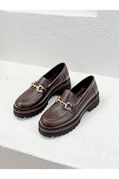 NUR KARACA 26K458 PANTOFI LOAFER DE DAMĂ, DIN PIELE AUTENTICĂ, CU TALPĂ GROAS...