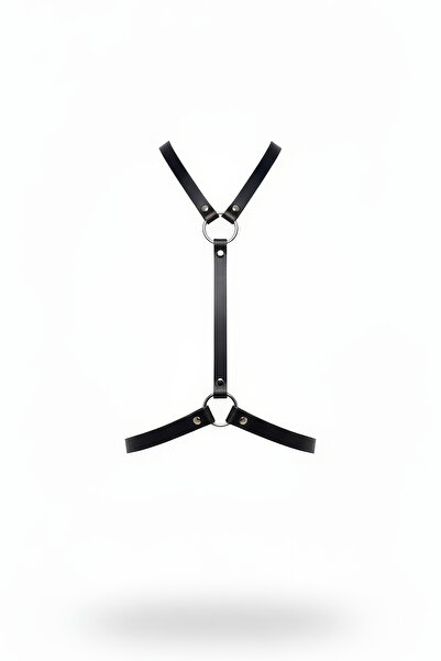 Angels Passion Curea neagră pentru femei, curea pentru umăr, accesoriu pentru piept cu inel argintiu