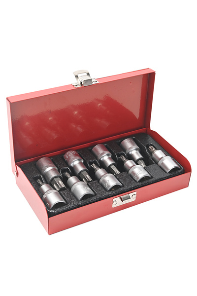 Lawazim Torx Bit Socket Set 9 Piece - CR-V Star Drive Sockets with Case for Auto and DIY Use