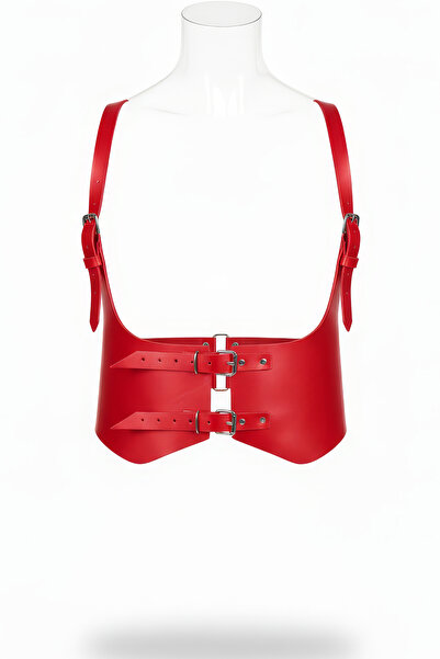 Angels Passion Curea roșie pentru femei, în stil corset, cu 4 catarame, curea...