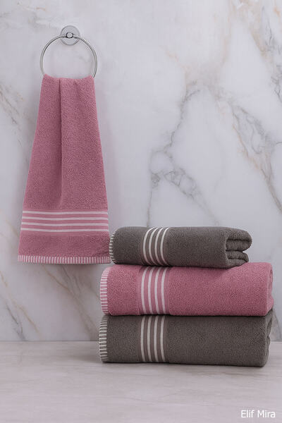 Elif Mira 4-Piece Bath Towel Set 100% Cotton 70X140 cm Pleasure