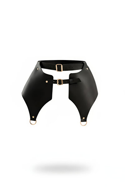 Angels Passion Чорний жіночий ремінь Harness Punk Style Gold Buckle Body Acce...