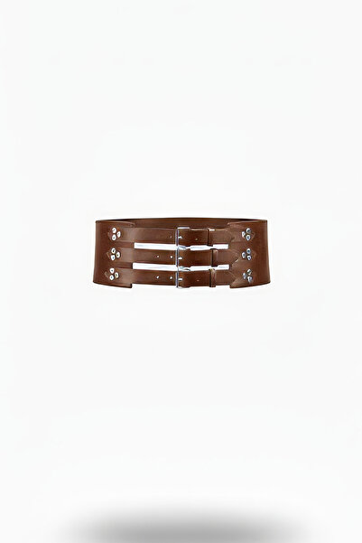 Angels Passion Коричневий жіночий ремінь Широкий корсет Стиль Три пряжки Аксе...