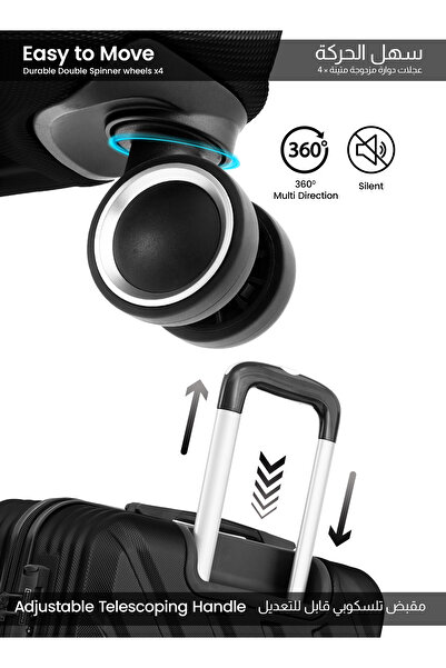 PARAJOHN 20-Inch Cabin ABS Hardshell Lightweight Luggage | 2.5kg 4-Wheel Spinner Carry-On Trolley