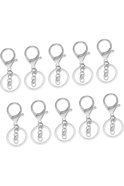 BEİLYS COSMETİCS & ACCESSORY Μπρελόκ Nickel Chain Parrot Flat Crushed 3 cm (15 τεμάχια)