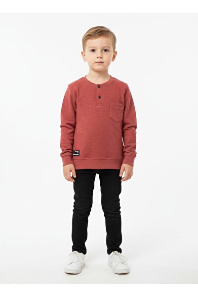gigigiyim Boys' Crew Neck Sweatshirt with Pocket Detail