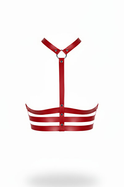 Angels Passion Червен дамски колан с О-пръстен и метален копче, многослоен ко...