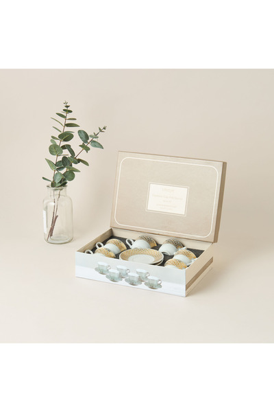 Lifestyle طقم أكواب وصحون Linear Luxe مكون من 12 قطعة