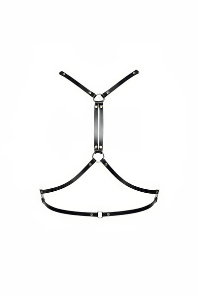 Angels Passion Black Women's Belt with O-Ring Detail and Metal Button Body Ac...