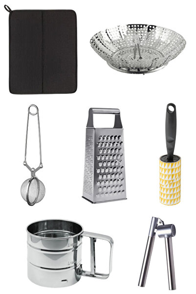 IKEA Tüy Toplayıcı Un Eleği Sarımsak Ezici Bulaşık Matı Buharda Pişirme Demlik Süzgeci