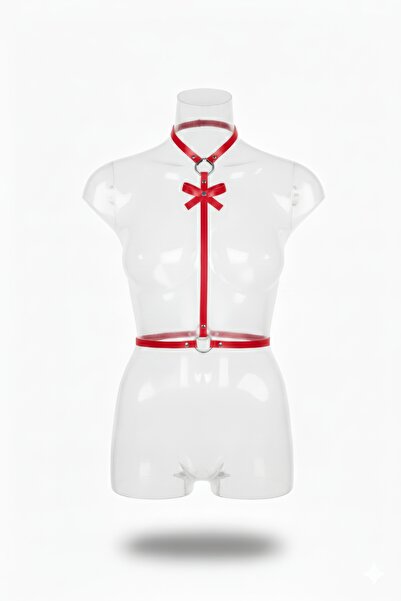 Angels Passion Червона жіноча поясна стрічка з деталями у вигляді стрічок