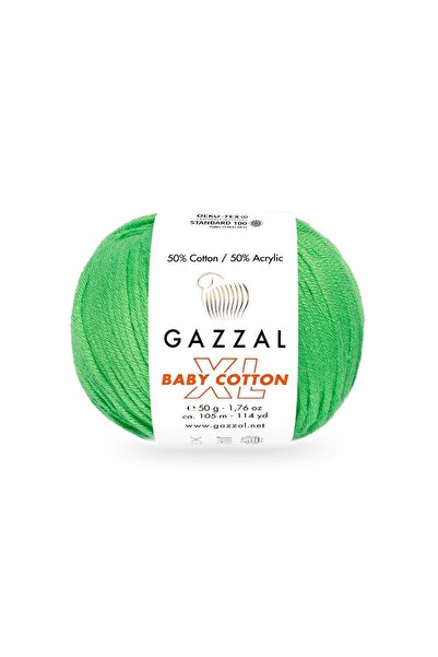 Gazzal خيط قطني للأطفال مقاس XL 50% قطن 50% أكريليك - 50 جرام 105 متر خيط حيا...