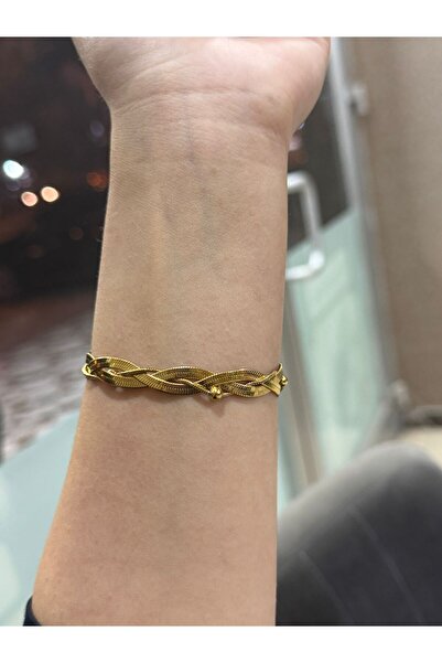 ARH VERKAUF Gold Detaylı Siyah Örgü Kadın Bileklik – Zarif, Şık, Modern ve Ay...