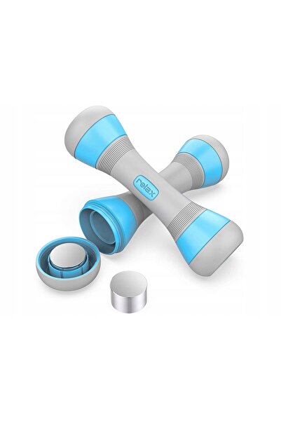 zola Set of adjustable fitness dumbbells, steel, 14x7 cm, grey/blue