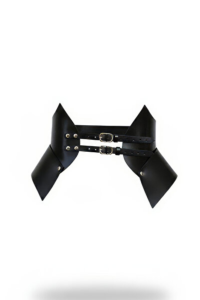 Angels Passion Curea de piele pentru femei, centură neagră pentru femei, cent...