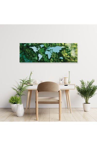 4Decor Tablou canvas 4Decor, Green map, 50x150cm, DE0334